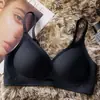 Sujetador Delgado W15 para Mujer con Soporte Lateral, Anticaída, Sin Costuras, Soporte Suave para Pechos Pequeños, Sujetador Deportivo sin Aros en Gris