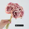 Buquê de rosas escrito à mão com 7 cabeças borda de coca-cola retrô buquê de segurar decoração de mesa de casamento flor de simulação adereços de fotografia