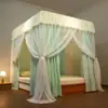 Cortina de Mosquiteiro para Cama Toldo Doméstico Quarto Integrada com Suporte Criptografada Espessada Tribunal Cama de Chão Manto Tecido Superior à Prova de Poeira