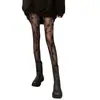 Meias Lolita de Renda Vazada Fishnet Meias Florais Vintage Brancas Pretas Meias Finas Fishnet Femininas