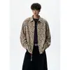 Nova Camisa Masculina 2026: Estilo Americano, Sofisticada e Minimalista, Camisa de Manga Longa com Estampa de Leopardo, Camisa Jaqueta de Corte Amplo e Estilosa