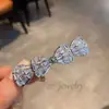 Horquilla con lazo de diamantes de imitación para flequillo, pinza lateral, exquisita horquilla de pico de pato de alta gama, accesorios para el cabello para mujer
