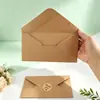 Sobres en blanco de papel kraft más vendidos transfronterizos, pegatinas rectangulares de agradecimiento, tarjetas de felicitación plegables para Amazon, sobres de papel kraft