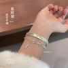 Pie de Fu plata 999.9 oro gato de la suerte auspicioso apertura pulsera de plata esterlina sólida regalo chino para madre