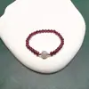 Pulsera de Plata 925 Granada Piedra Natural Citrino Calcedonia Pulsera Lujo Ligero Elegante Pulsera Versátil Mejor Regalo para Amiga de Mujer
