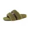 Suaves y mullidas~ Pantuflas de felpa para mujer, nuevo modelo primavera y otoño 2026, versátiles con forma de H, de suela plana, antideslizantes, pantuflas casuales y cómodas