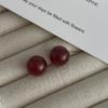 Pendientes Saina S925 de plata de ley con diseño de nicho de estilo coreano, con ágata roja, joyería sencilla y moderna con un toque de Año Nuevo.