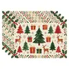 Amazon Manteles Navideños Muñeco de Nieve Árbol de Navidad Manteles Decoración de Mesa de Comedor Occidental Manteles Aislantes Fiesta Navideña