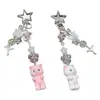 Flocagem de resina fofa tridimensional colorida roupas gato chaveiro pingente chaveiro de carro pingente de bolsa atacado