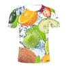 Verão Novo Casal Mesmo Camiseta Masculina Estampada com Frutas 3D em Destaque Verão Fresco Seda Leite Camiseta Confortável Masculina