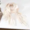 Bufanda de Encaje con Flecos Estilo Hot Girl Milenial Vintage para Mujer Japonesa de Nicho Y2K Subcultura Calentador de Cuello Decorativo en Capas Tendencia