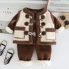 Yihao Roupas Infantis Roupa Infantil de Inverno Nova Blusa de Veludo Colete Conjunto de Três Peças Meninos e Meninas Roupas de Inverno