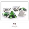 Diamante de Imitación Triangular de Cristal con Garra 18mm Accesorio para Ropa Bolso Zapato Base Dorada con Agujero para Coser a Mano Diamante de Imitación Estilo Ins