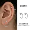 Aretes de aro simples de plata pura S999 con un solo diamante, sensación de lujo ligero y alta gama, aretes que no necesitan quitarse al dormir, cuidado de perforaciones de oreja, aretes de aro, venta al por mayor