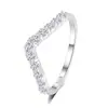 Anillo de Plata de Ley S925 con Diamante de Alto Carbono HW Estilo Ins Europeo y Americano Transfronterizo para Mujer Lujo Ligero Nicho Anillo Apilado de Circonita Diamante Rai