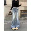 Jeans Flare da Moda Versátil Elegante Lavado Estilo Retro Americano Novo Verão 2026 para Mulheres