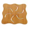Porta-copos de madeira vazados, espessados para uso na cozinha, resistentes ao calor e isolantes, antiderrapantes, adequados para panelas, tigelas, pratos e copos