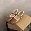 Novos sapatos Mary Jane forrados com fleece, elegantes e estilosos, sapatilhas retro de bico fino estilo coreano para mulheres, para usar à noite, design de bico quadrado coreano, inverno 2026