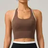 Sutiã esportivo feminino com acolchoamento à prova de choque para corrida, top de yoga de alta qualidade, top fitness para treino de Pilates