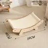 Tabla Rascadora para Gatos de Madera Maciza y Sisal, Cama para Gatos Duradera y que No Suelta Pelo, Tabla Rascadora para Uñas de Gato con Cuerda de Cáñamo Integrada, Sillón Chaise Longue para Sofá
