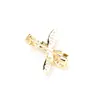 Pin de Solapa Pequeño de Lazo Exquisito Micro-Pavimentado con Circonita Chapado en Oro Pin Pequeño Versátil Accesorio Anti-Exposición para Mujeres