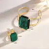 Europa y Estados Unidos suministro transfronterizo de exagerado traje de anillo de pulsera de rubí esmeralda traje de joyería de diseño de nicho femenino