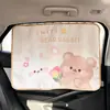 Cortina de Sol Azul Chuva Embutida para Carro com Designs Fofos de Tulipa, Urso e Coelho para Proteção Solar e Uso nas Janelas Laterais
