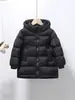 Chaqueta de Plumas de Invierno para Niños, Longitud Media, Engrosada, Cálida, Abrigo de 90% Plumón de Pato Blanco, Resistente al Frío, con Capucha, Otoño e Invierno
