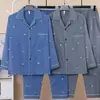 Nuevas Ropa de Casa de Algodón Nube para Hombre Otoño Cardigan de Manga Larga Primavera y Verano Pijama Delgado Hombres con Aire Acondicionado Talla Grande 5XL