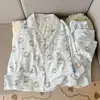 Pijama Longo Manga Longa Calça Longa Algodão Nuvem Direto da Fábrica Meninas Fofo Doce Desenho Animado Pijama Conjunto para Casa