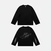 Top Transfronterizo Y2K Otoño Gótico Retro Americano Tendencia Europeo y Americano Estampado Moda Suelto Street Manga Larga Camiseta