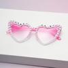 2025 nuevos gafas de sol para niños con perlas y diamantes, letras en inglés, gafas de amor para bebé, gafas para fiesta de gala fábrica