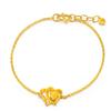 Pulsera 3D Dorada para Mujer Ajustable Joker Pulsera Coreana en Forma de Corazón Amor Oro Moneda Euro Joyería Venta al por Mayor
