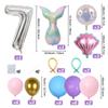 Prata transfronteiriça Digital Fishtail Shell Balloon Combinação terno Balão de Filme de Alumínio Balão de Decoração de Aniversário Infantil