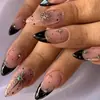 Unhas Postiças Francesas Amêndoa Rosa Nude para o Dia a Dia Magic 24 Peças Unhas Usáveis Unhas Postiças