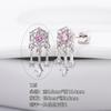 Acero de titanio 316L chapado en cobre y oro estilo girly de Xiaohongshu aretes de botón con circonita rosa perforaciones para cartílago de la oreja