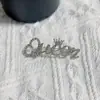 Broche de Letra de Diamante Pin Elegante Femenino Nuevo Pin de Botón Anti-Luz Estilo Celebridad Cibernética Chanel Accesorios Corona de Reina