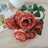 Ramo de Peonías Artificiales de 7 Cabezas al por Mayor del Fabricante, Flores Falsas para Decoración de Bodas, Flores Falsas de Seda para Decoración