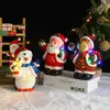 Decoraciones Navideñas Luminosas de Resina con Música Papá Noel Regalos Decoraciones para Ventana de Hotel Bar Supermercado Mesa