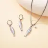 Colar com Pingente de Espinha de Peixe em Aço Titânio Conjunto de Brincos de Alta Qualidade Colorfast Moderno Versátil Joias Colar de Espinha de Peixe Feminino