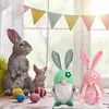 Muñeco sin rostro de Pascua transfronterizo, muñeco de conejo, decoraciones para fiestas en casa, vacaciones, adornos de gnomo de dibujos animados lindos