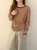 Camiseta listrada color block CH*I para mulheres, nova coleção de outono de 2026, vintage, modelagem relaxada, gola redonda, top casual versátil