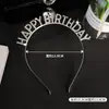 Faixa de Feliz Aniversário Deusa Coroa de Strass Faixa de Atmosfera Vestido de Festa Acessório de Cabeça Feliz Aniversário