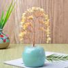 Atacado Multicolorido Maçã Base de Porcelana Árvore do Dinheiro Cristais de Cascalho Enfeites Acessórios Presente de Boas-vindas Citrino