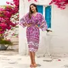 Chal de Playa Transfronterizo de 3 Colores Estilo Europeo y Americano Estampado de Algodón Kimono Bikini Cardigan Protector Solar Vestido de Playa para Vacaciones 3819