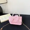 Nueva bolsa para niños bolsa de niña cadena de perlas bolso de mano moda estilo extranjero princesa hombro bandolera monedero