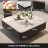 Mesa de Centro Combinada em Ardósia para Apartamentos Grandes e Pequenos, Quadrada, Estilo de Luxo Leve, para Sala de Estar, Uso Doméstico, Vidro Minimalista de Alta Qualidade, Novo Modelo 2024