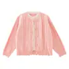 Roupas Infantis Princesa Yuan Yuan Suéter para Meninas 2026 Novo Estilo Roupas de Outono Infantis Cardigã de Tricô Falso Duas Peças para Crianças de Tamanho Médio e Grande