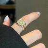 Anel Metálico Criativo de Letra Inglesa Nicho Relógio de Design Original Feminino Anel Dourado Personalizado