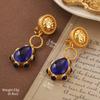 Pendientes Vintage Antiguos de Época Serie de Pintura al Óleo Van Gogh Flor de Aceite Goteante Borla de Perla Pendientes Joker Venta al por Mayor
